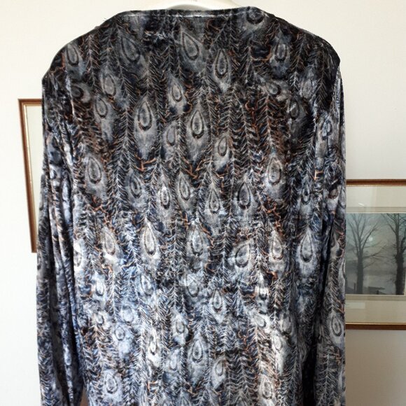Shimmery Peacock Feather top - Sz. L - Picture 4 of 5